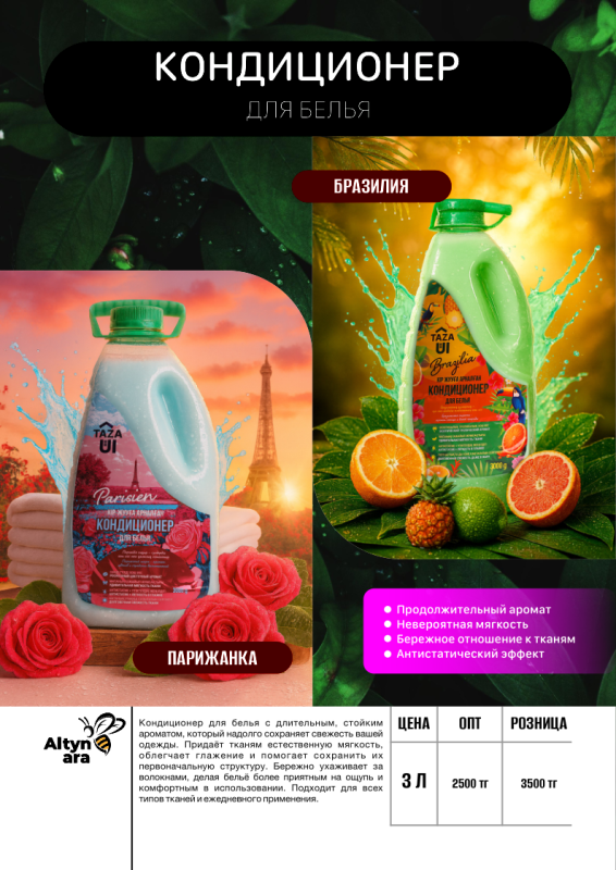 Кондиционер Taza Ui (Лесной бриз, Цветущий сад, Париж, Бразилия)